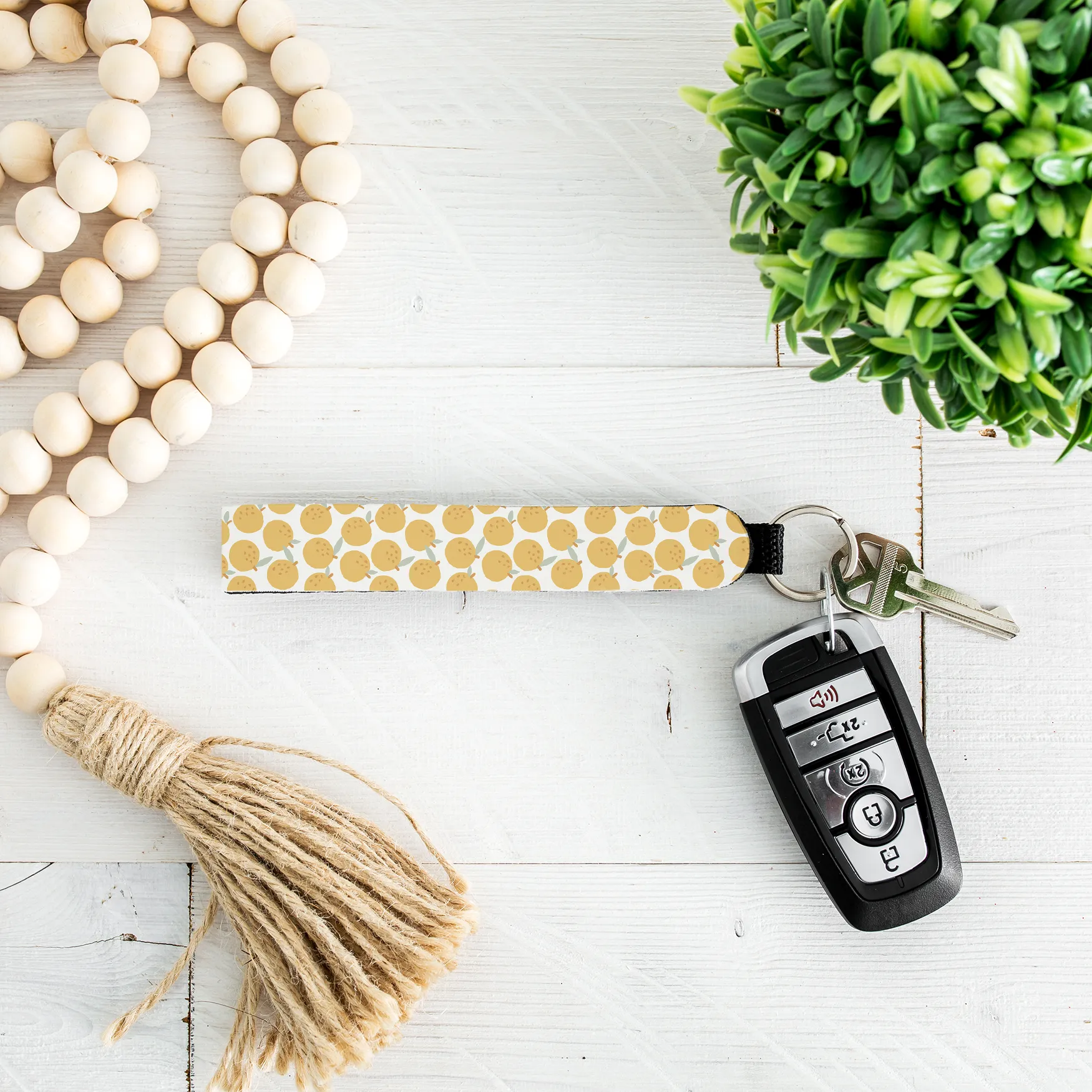 Boho Lemon Lip Balm Holder or Wristlet