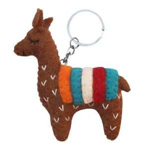 Brown Llama Felt Key Chain, Nepal