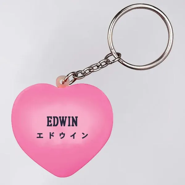 Edwin Heart Stress Ball Keychain - Foam Pink