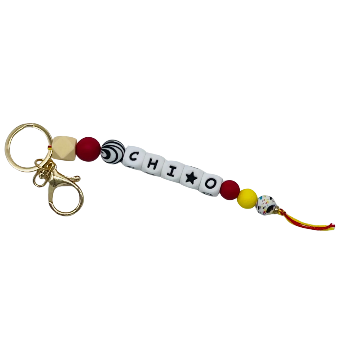 Silicone Beaded Keychain - Chi Omega