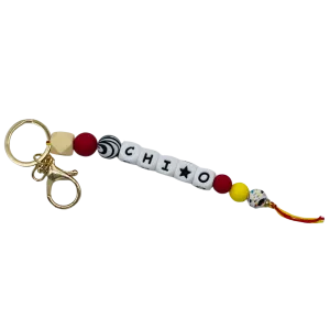 Silicone Beaded Keychain - Chi Omega