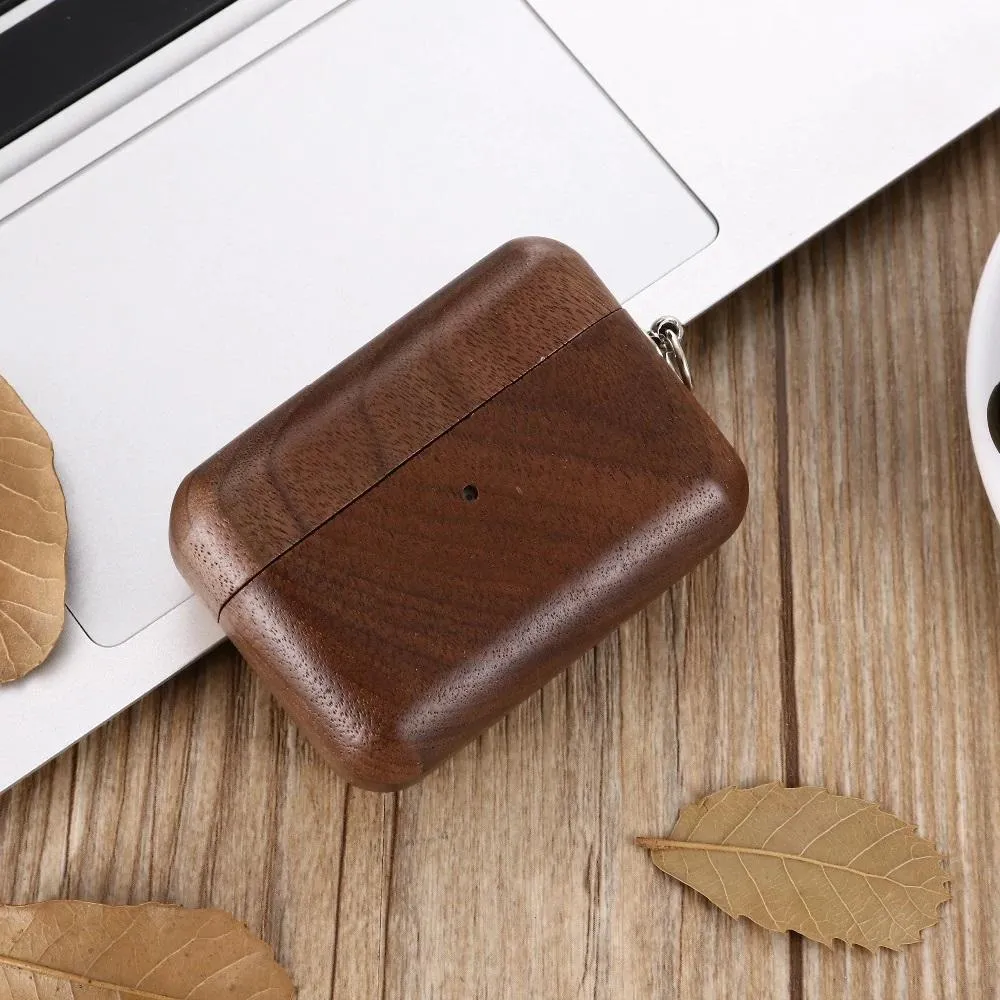 Walnut AirPods Pro Case with Keychain