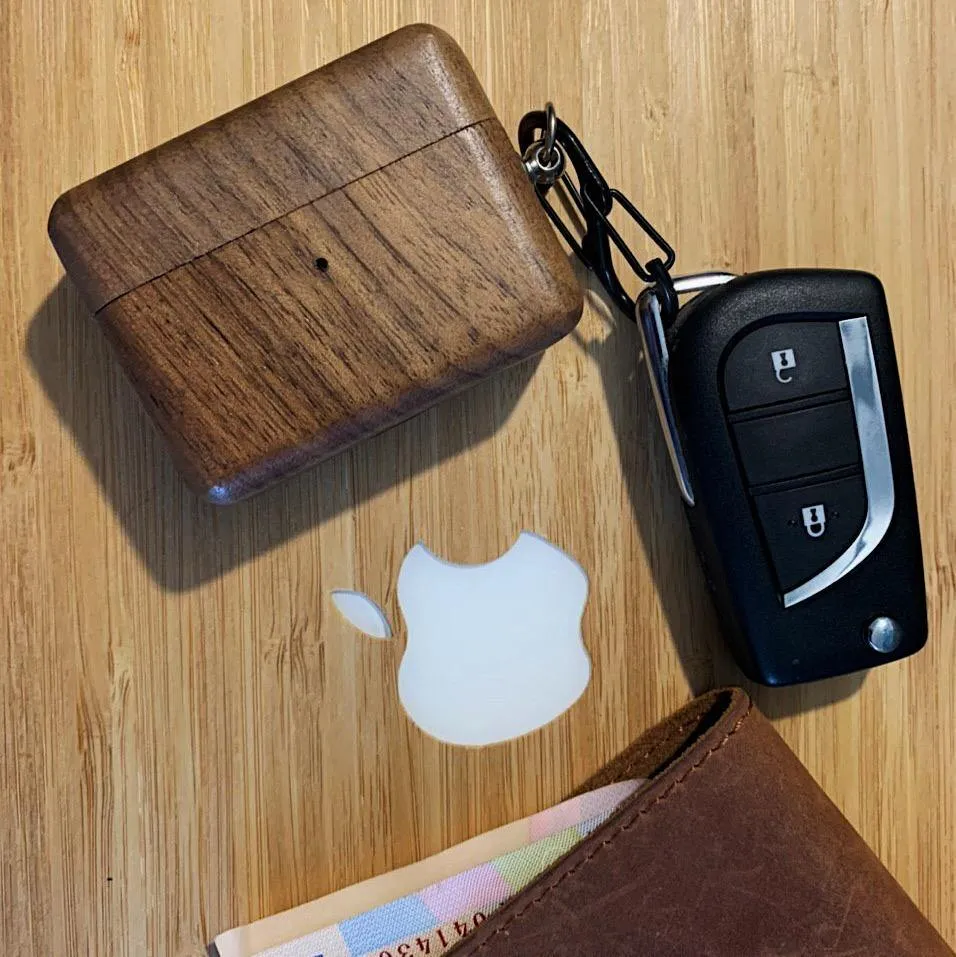 Walnut AirPods Pro Case with Keychain